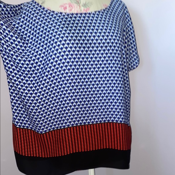 Vince Camuto Blue and White Boxy Blouse - Picture 4 of 10